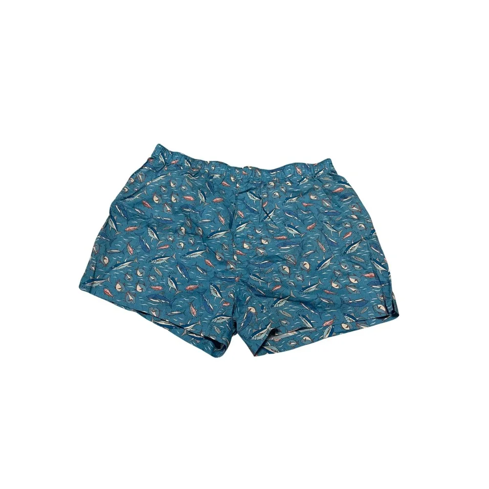 Reyn Spooner IA Wikiwiki Boxer Blue Moon Fish Print Cotton Mens Large L Limited